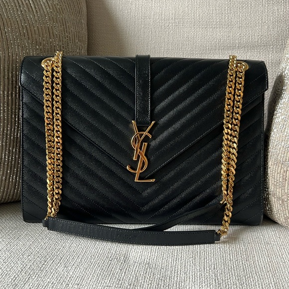 Yves Saint Laurent Handbags - Yves Saint Laurent Black Quilted Leather Shoulder Bag - large AUTHENTIC